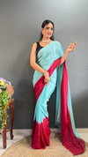 LC 100  Soft Chinon Plain 1 Minute Readymade Saree Suppliers In India